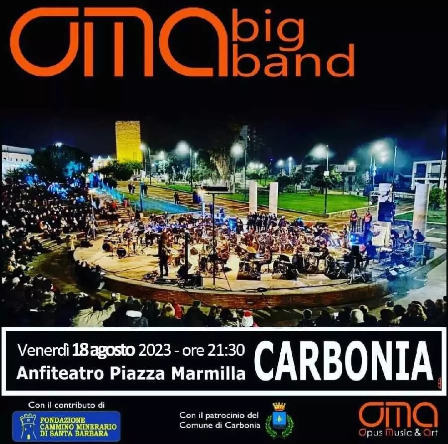 CARBONIA: all’anfiteatro di Piazza Marmilla la Oma Big Band in concerto