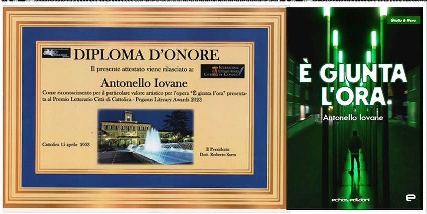 Antonello Iovane vince il Diploma D’onore al Premio letterario Internazionale Città di Cattolica