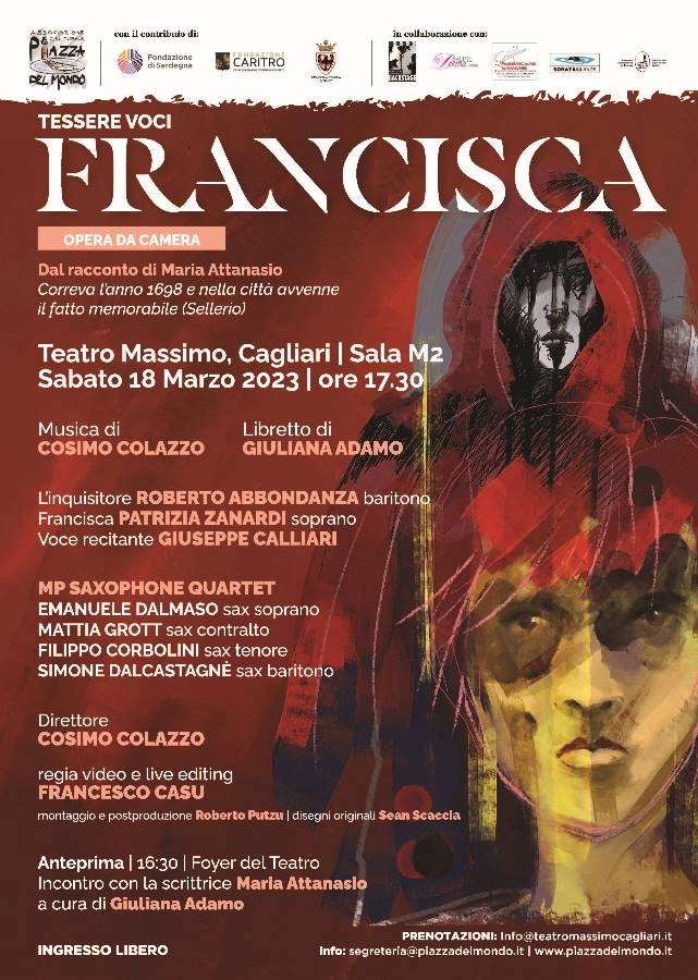 Maria Attanasio a Cagliari il 16 marzo e l'opera Francisca al Teatro Massimo il 18 marzo