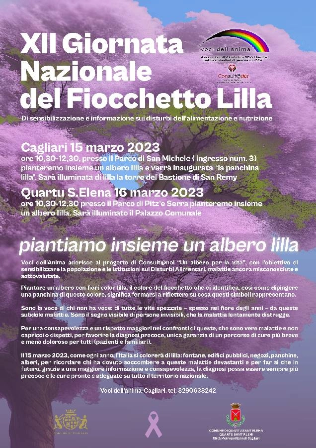 Una jacaranda e una panchina lilla al Parco di San Michele per la Giornata nazionale del Fiocchetto lilla
