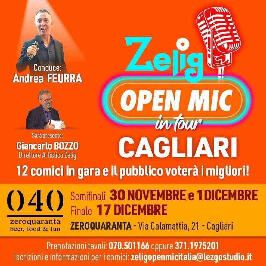 Locandina evento Zelig Open Mic in Tour a Cagliari