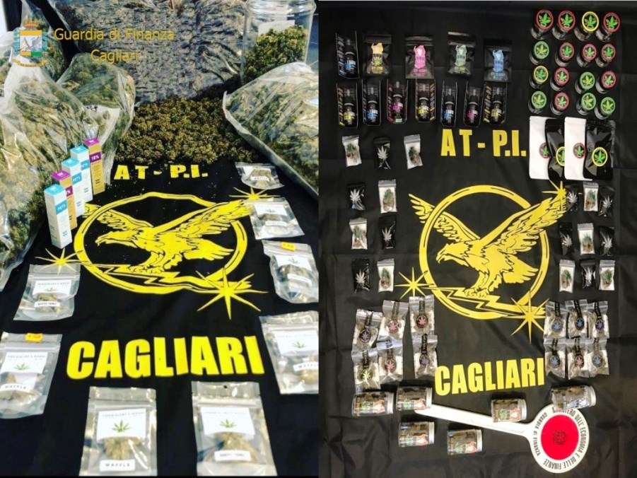 Guardia di Finanza Cagliari: sequestrati oltre 67 kg di inflorescenza di marijuana. Denunciati quattro responsabili.