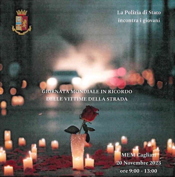 Polizia di Stato di Cagliari: 20 novembre 2023, la Polizia ricorda le vittime della strada.