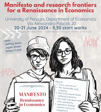 Perugia, il 20 e 21 giugno la presentazione del “Manifesto per una Nuova Economia”