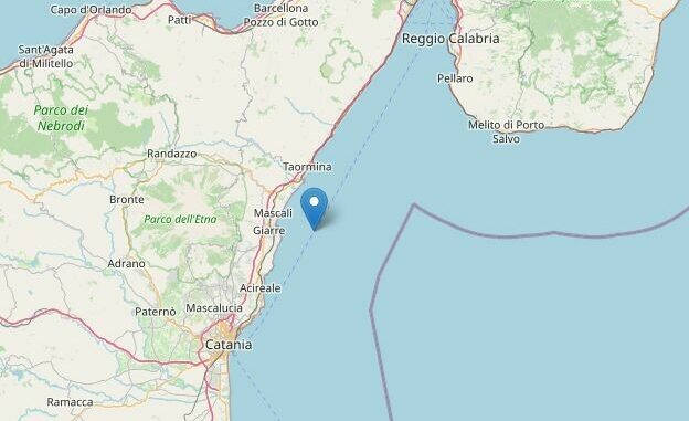 Scossa di terremoto di magnitudo 3.3 al largo della Costa Catanese