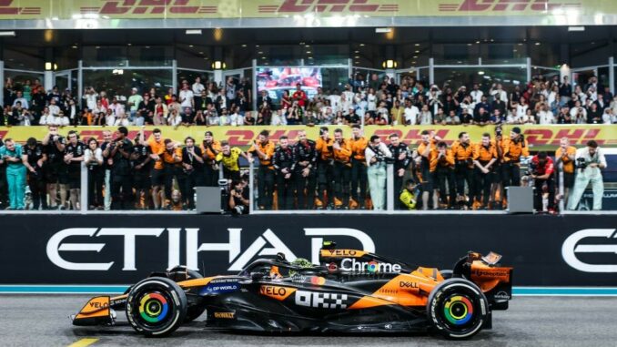 Norris vince ad Abu Dhabi, titolo costruttori McLaren, podio Ferrari