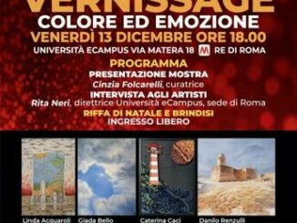 Colore ed emozione il 13 dicembre il vernissage allUniversita eCampus