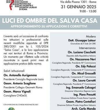 Luci e ombre del ‘Salva Casa’, evento al Consiglio regionale del Lazio per riflettere su norma