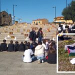 L'allestimento della Diaz sulla gradinata di S. Simplicio a Olbia