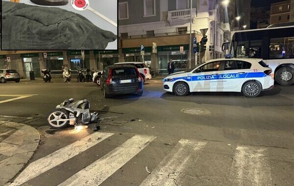 incidente via sonnino a cagliari con moto rubata, rintracciato minorenne