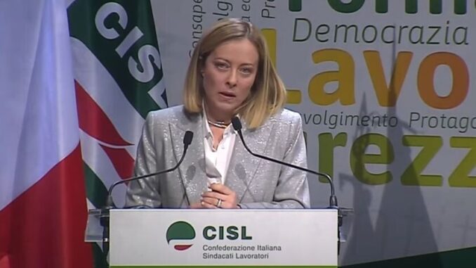 Meloni “Serve una nuova alleanza tra imprese e lavoratori”