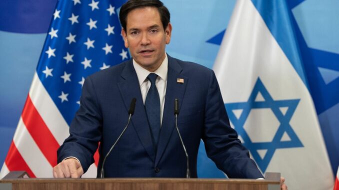 Il Segretario di Stato americano Marco Rubio lascia Israele per l’Arabia Saudita