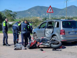 Incidente auto moto Olbia Via Nervi