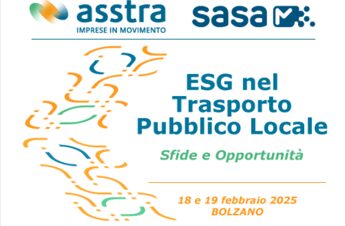 ‘Esg nel trasporto pubblico locale’, seminario Asstra – Sasa a Bolzano il 18 e 19