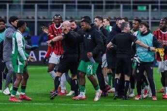 Milan-Feyenoord, scintille e rissa al fischio finale – Video