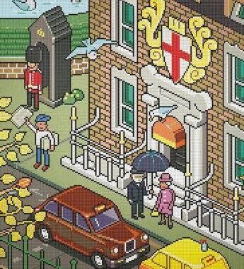 Design pionieri pixel art eBoy firmano A mosaic installation per Bisazza