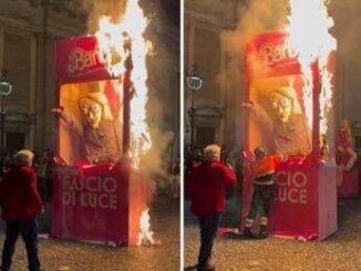 Fantoccio di Giorgia Meloni bruciato al Carnevale liberato di Poggio Mirteto