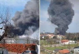 Milano esplosione alla Perfetti di Lainate colonna di fumo visibile a chilometri