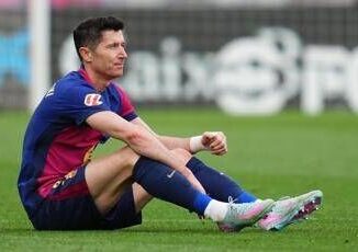 Lewandowski lesione alla coscia sinistra. Con lInter ci sara