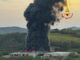 Perugia incendio in fabbrica materiali plastici a Umbertide enorme nuvola nera
