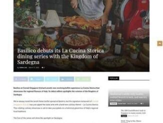 Singapore Basilico presenta La Cucina Storica con i sapori della Sardegna