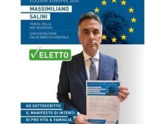 UE. Pro Vita Famiglia Salini ha disatteso preciso impegno elettorale