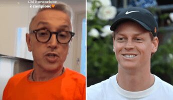 Barbieri, outfit e cena a tema per tifare Sinner: “Chi è arancione è campione”
