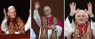 Leone XIV Papa Prevost con la stola di Giovanni Paolo II e Benedetto XVI