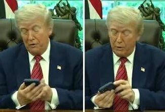Trump e il telefono che disturba. Sorpresa e il suo Video