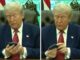 Trump e il telefono che disturba. Sorpresa e il suo Video