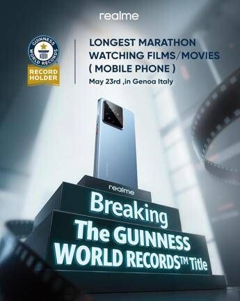 realme GT 7 conquista il Guinness World Record 24 ore di film in streaming