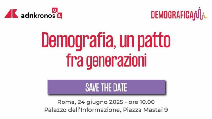 ‘Demografia, un patto fra generazioni’, il 24 giugno l’evento Adnkronos Q&A