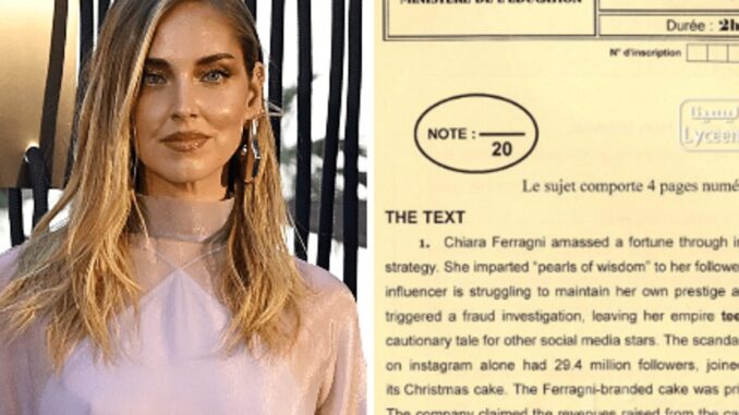 Ferragni tra le tracce della maturità in Tunisia, sotto esame il caso Pandoro-gate
