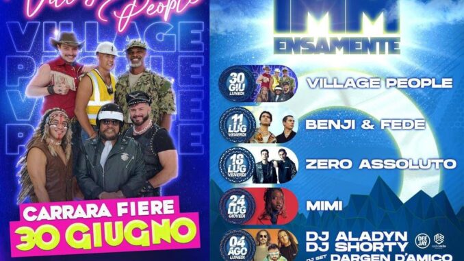 I Village People aprono “IMMensamente”: Carrara si accende con il nuovo festival estivo